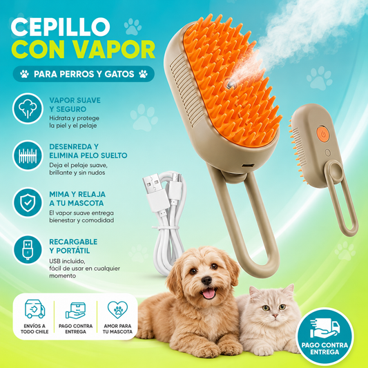Cepillo Vaporizador Recargable Para Mascotas